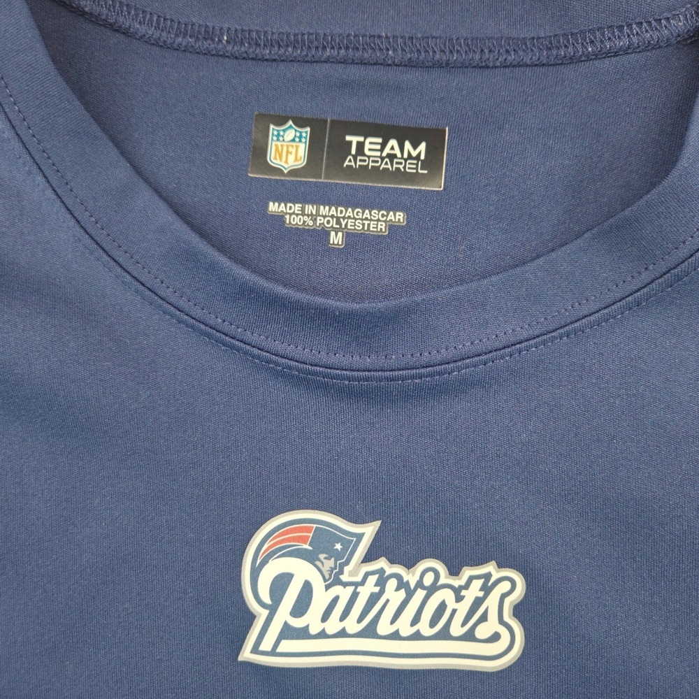 NFL Team Apparel New England Patriots Mens Medium Navy Blue Performance T-Shirt